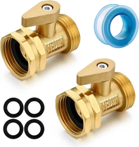 Garden Hose Shut off Valve- 3/4”Heavy Duty Brass Shut off Valve Hose Ball Valve - Picture 1 of 12