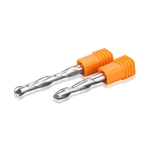 2pcs Shank 6mm Solid Carbide Ball Nose End Mill Double Flute Spiral Milling Tool - Picture 1 of 13