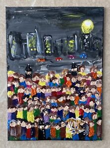 “Found Ourselves In A Strange Town” Orig Acrylic Painting: 13 X 18 cm Unframed