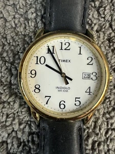 Timex Men's Easy Reader Date Brown Leather Strap Indiglo 38MM Case Watch - Picture 1 of 4