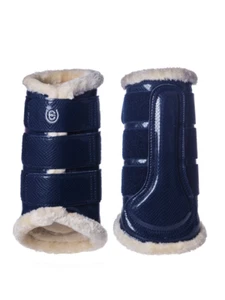 Equestrian Stockholm Brushing Boots Navy Cob - Picture 1 of 5