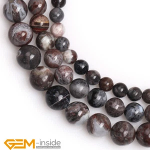 Black Zebra Jasper Natural Gemstones Round Loose Beads Jewellery Making 15" AU - Picture 1 of 22