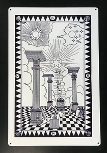 Masonic - First Degree Tracing Board - Portable - Printed Aluminium (300x200mm) - Picture 1 of 2