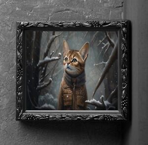 Wondering Abyssinian Cat Art Print Wall Hanging Picture Photo Animal Gift