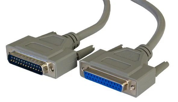 2m Male to Female DB25 Parallel Printer Extension Rs232 Fully Wired 25 pin Cable - Image 1 of 3
