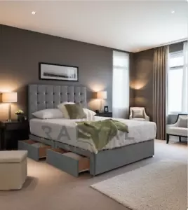 PLUSH DIVAN BED SET WITH LUX MATTRESS AND HEADBOARD 3FT 4FT 4FT6 Double 5FT King - Picture 1 of 11