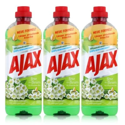 Ajax Allzweckreiniger Frühlingsblume 1 Liter - Bodenreiniger (3er Pack) - Bild 1 von 4