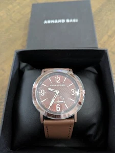 Armand Basi Men's A-0442G Casual Watch Brown Leather Reddish Brown Dial - NIB - Picture 1 of 3