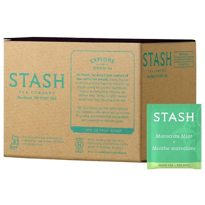 Stash Tea Marroquí Menta Té Verde, Caja de 100 Bolsas de Té (El Embalaje Puede Variar) Foto 1 de 4