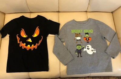 Boys Jack-O-Lantern Halloween Shirt Short Sleeved & Spooky Grey (2shirts) 5T - Image 1 of 4