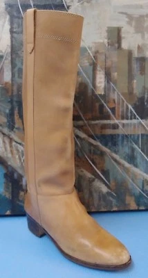Louisa Knee High Beige Leather English Riding Boots Sz 6B Foto 1 de 4