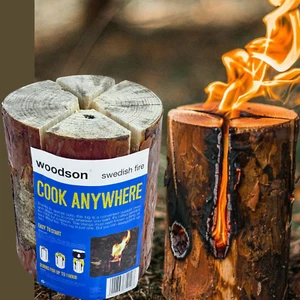 Torcia da fuoco svedese naturale tronco di legno cucina, campeggio, foresta scuola pozzo del fuoco - Foto 1 di 10