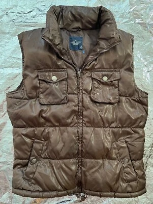 Chaleco acolchado marrón gloria descolorido de colección para niñas talla M (8-10) cremallera completa y 4 bolsillos a presión Foto 1 de 4