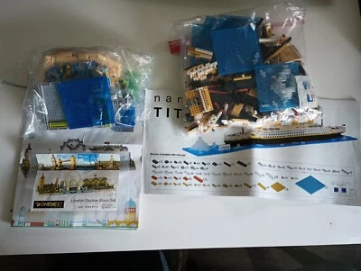Lot Of 2 --Nanoblock Titanic Real Hobby Level 5  &  Onenext London Skyline - Image 1 of 3