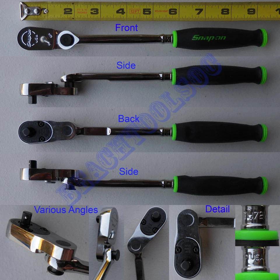 Snap-on 1/4" Drive Red Soft Grip Multi-position Indexible Ratchet TH72MP