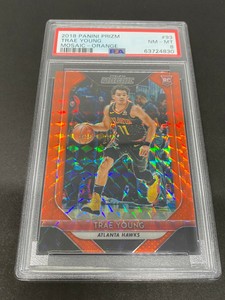 TRAE YOUNG 2018-19 Panini Prizm Mosaic Orange ROOKIE RC #d/99 PSA 8 NM-MINT