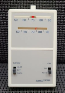 MAPLE CHASE 0988-1 24/30V WHITE HEAT/COOL HVAC MECHANICAL THERMOSTAT - Picture 1 of 6