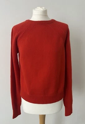 ME+EM Orange Red 100% Pure Cashmere Chunky Knit Sweater Jumper XS S UK 6 8 10 - Image 1 of 4