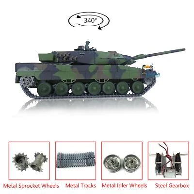 Heng Long 1/16 7.0 German Leopard2A6 Infrared BB Shooting RC Military Tank 3889 - Image 1 of 4