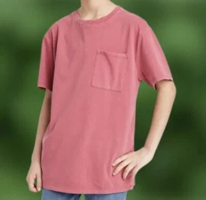 Art Class Boys' Size XXL (18) Dark Red Washed Short Sleeve Front Pocket Tee - Picture 1 of 1