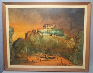 Vivid Surrealismo Castillo de Edimburgo Óleo sobre Tablero de Artista Tamaño 53x43cm - Imagen 1 de 24