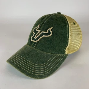 South Florida Bulls NCAA Green Beige Legacy Relaxed Fit Snapback Trucker Hat - Picture 1 of 6