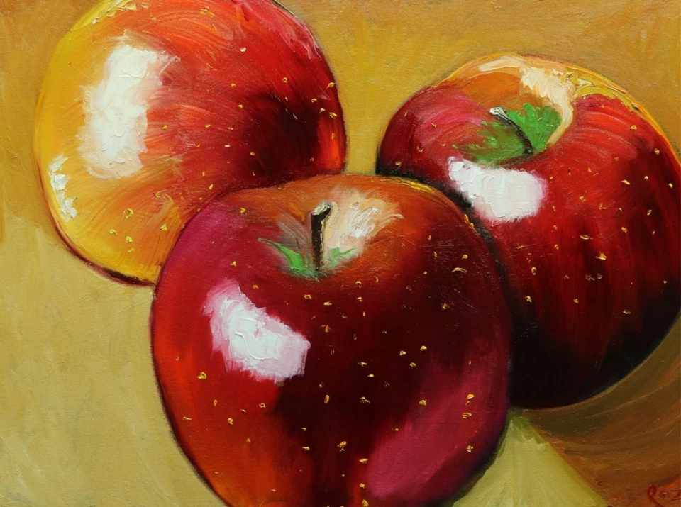 Manzanas #25 - 18x24" pintura al óleo original de Roz Foto 1 de 1