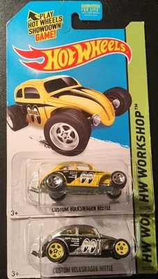 Volkswagen Beetle Mooneyes P23 personalizado Hot Wheels ZAMAC 2014 y amarillo (2) Foto 1 de 3