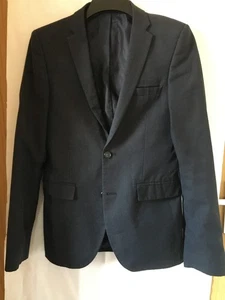 Topman size 36 blue formal suit jacket two button close pockets notch collar - Picture 1 of 7