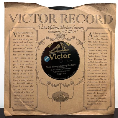 FERDINAND HIMMELREICH Silver Threads (1916 Victor) 10" Shellac 78RPM Record - E+ - Image 1 of 4