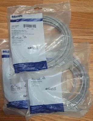 **Lot of 3** BELDEN Cat 5e 25ft Ethernet Patch Cord, Bonded-Pair, 4-Pair, 24 AWG - Image 1 of 2