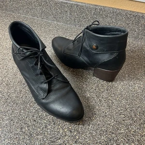 Taos Granny Cuffed Black Leather Boots Damen EU 40 US 9,5 Comfort Freizeitschuhe - Bild 1 von 11