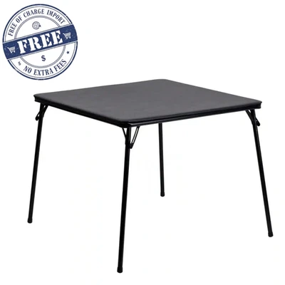 Foldable Vinyl Card Table Versatile Black Lightweight, Portable, & Easy-to-clean - Image 1 of 4