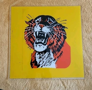 Carnival Fair Glass Tiger 12"x 12" Game Prize 60s 70s Vintage Art - Picture 1 of 9