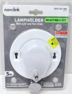 New Novolink Pull Chain Controlled LED Lamp Holder White 7.5W 5" PC5824 - Picture 1 of 2