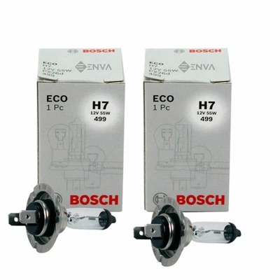 Geniune Bosch Eco H7 12V 55W 499 Headlight Bulbs 2x 1 987 302 804 -FR1 - Image 1 of 3