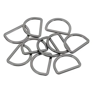 10Pcs 1-3/16" Metal D Ring 20mm Flat Metal D Buckle Dee Rings Light Black - Picture 1 of 7