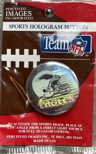 Vintage NFL Team Logo Hologramm Button Pin 1 1/2" Philadelphia Eagles NOS - Bild 1 von 3