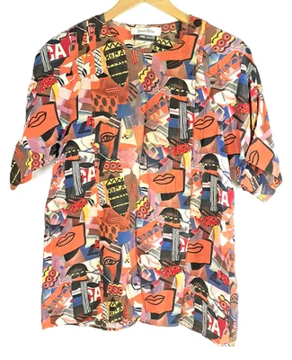 Blusa Pullover FENDI Roma 365 Vintage Multicolor 100% Seda Talla 42 Italia Foto 1 de 4