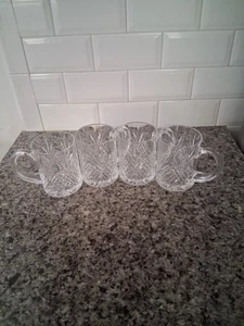 Set of 4 Paul Sebastian 24% Lead Crystal Coffee Tea Mugs France Mint - Picture 1 of 2
