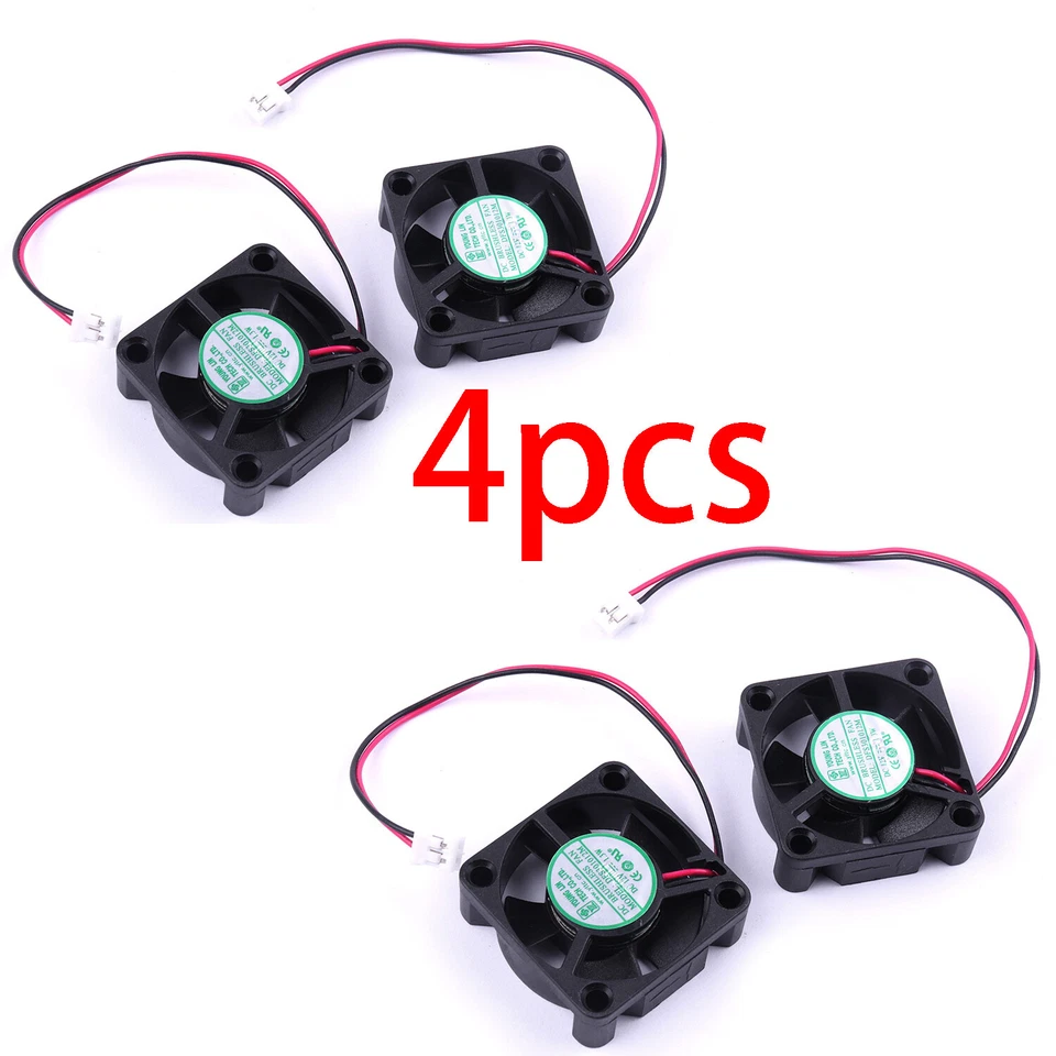 4pcs DC 12V 2 Wire PC Computer CPU Case Brushless Cooling Fan Low noise Black - Image 1 of 4