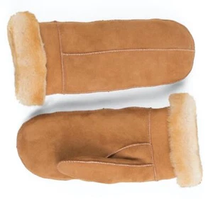Women's Premium Shearling Sheepskin Leather Fur Mittens - Picture 1 of 18