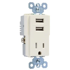 New Pass & Seymour Legrand TM8USBLACC6 2.1A USB Charger Light Almond - Picture 1 of 1