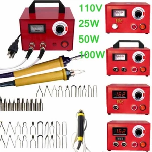 110V 50W/100W Pyrography Machine Gourd Wood Burning Pens Crafts Tools Steel Case - Picture 1 of 20