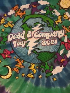 GRATEFUL DEAD & COMPANY 2021 CONCERT TOUR TiE DyE T-SHiRT LiQUiD BLUE SiZE LARGE - Picture 1 of 5