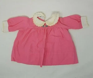 Vintage Pink Double Collared Twirl Long Sleeve Dress Little Girls 3-6 Months - Picture 1 of 4