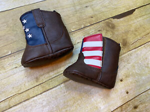 3-6 Months Stars Stripes Cowboy Boots Brown American Flag Infant Rising Star