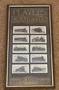JOHN PLAYER STEAM LOCOMOTIVE CIGARETTE CARDS IN FRAME - Picture 1 of 1