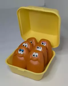 McDonald's Fun with Food McNuggets giocattolo vintage Happy Meal 1988 completo ottimo - Foto 1 di 10