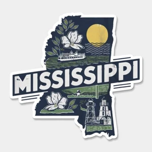 Mississippi State gedruckter Aufkleber Vinyl Decal USA MS USA Auto Fenster - Bild 1 von 1